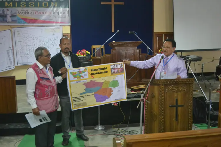 Rev. Dr. Jolly Rimai, Handing over Map of the Mission Field
